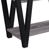 Antique Grey and Black Rectangle Sofa Table B062P145629