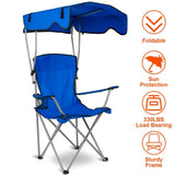 Foldable Beach Canopy Chair Sun Protection Camping Lawn Canopy Chair 330LBS Load Folding Seat w/ Cup 09343235