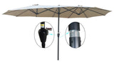 15x9Ft Double-Sided Patio Umbrella Outdoor Market Table Garden Extra Large Waterproof Twin Umbrellas W65627934