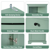 ZNTS Green Triangle Tall Cabinet with 3 Drawers and Adjustable Shelves for Bathroom, Kitchen or Living WF306469AAG