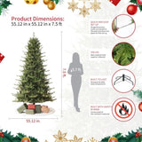 Fraser Slim Fir 7.5ft Christmas Tree Pre-Lit Artificial with 3,429 Branch Tips & 792 Low-Voltage 97339463