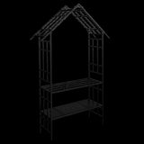 Metal Garden with Bench Turned into Flower Stand W58.07*H97.24 Climbing Plants Support Rose 04163726