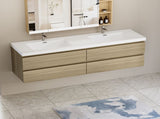 72" Floating Bathroom Vanity with Sink, Modern Wall-Mounted Bathroom Storage Vanity Cabinet with Two W1573P152708