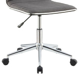 ZNTS Grey and Chrome Armless Office Chair with Casters B062P153799