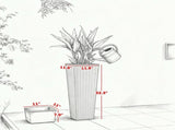 Set of 2 Tall Planters 32 Inch, Plastic Flower Pots for Outdoor Plants with Drainage Holes, White 74692636