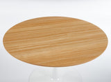 42.1 Inch Oak Grain Textured Finish Tulip Dining Table, Mid-Century Modern Table Seats 4-6, W234P370301