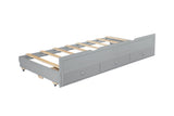 Twin Size Bed Headboard, Footboard, Trundle and Three Storage Drawers, Twin Size Pine Wood Bed W504P197161