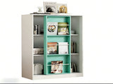 Bookshelf 6-Cube Storage Cabinet Bookcase with Sliding Storage Door Wooden Toy Organizer with Book 05629757