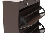 Mirror Shoe Cabinet with 2 Tier Drawers, Mirror Shoe Rack With 1 Drawer Storage, Mirror Shoe W760P206336