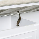 Rustic Style Solid wood Entryway Multifunctional Storage Bench with Safety Hinge 60666981