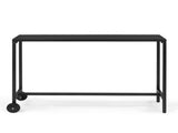 55" Outdoor Bar Table with Wheels, Rectangle Narrow Counter Height Table, Ideal Bar Height Table for 08317039