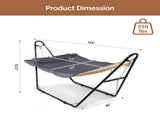 Hammock with Stand, Double-Barrel Hammock with Hammock Bed, Heavy Duty Adjustable Hammock Set for 94309265