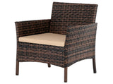 2pcs Arm Chairs 1pc Love Seat & Tempered Glass Coffee Table Rattan Sofa Set Brown Gradient 57903633