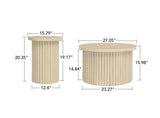 Coffee Table Set of 2 ,Round Coffee Table,Modern Side Tables Accent End Table for Living Room W688P248113