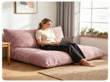 Pink Convertible Corduroy Bean Bag Floor Sofa for Adults, 76.5x55 Inch Sponge Filling Foldable Floor 52620917