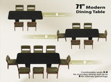70.9" Rectangular Dining Table for 6 People, Fluted Panel Legs with 2 Side Storage Cabinets, MDF 02706775