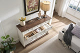 10 Drawer Dresser Chest for Bedroom with Wooden Base and Riser Trim, Wooden Rustic Rustic Chest of W2393P276633