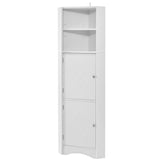 Tall Bathroom Corner Cabinet, Freestanding Storage Cabinet with Doors and Adjustable Shelves, MDF WF293800AAK