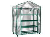 4 Tier Mini Greenhouse with Locking Wheels and PVC Cover 33389802