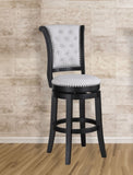 2pc Swivel Pub Stools Counter Height Chair Upholstered Seat Nailhead Trim Footrest Wooden Dining B011P262360