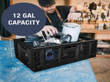 46L Pro-Grade Collapsible Storage Crate, Heavy Duty Storage Bin - Black 48684362
