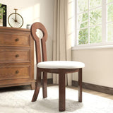 Vintage Rubber Solid Wood Dining Chair, Sheep Plush Dining Chair, Armless Dining Chair, Suitable For W1535P281510
