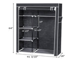 64" Portable Closet Storage Organizer Wardrobe Clothes Rack with Shelves Gray 48294238