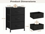 Fabric Storage Drawer Bedroom Dresser, Fabric Dresser for Closet, 3 Fabric Dresser with 68503716