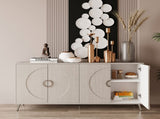 Modern Lacquered 4 Door Wooden Cabinet Sideboard Buffet Server Cabinet Storage Cabinet, for Living W1435P191609