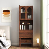 Fold-Out Convertible Writing Table, Desk Cabinet with shelf and drawer Multi-Function Home Office W331P256910