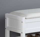 ZNTS Rouen Seating Bench with Shoe Storage, White T2574P164221