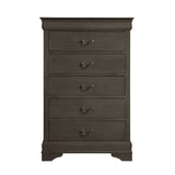 Classic Louis Philippe Style Stained Gray Finish 1pc Chest of 5x Drawers Traditional Design Bedroom B01153393