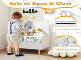 2-in-1 Kids Toy Storage Organizer with Bookshelf, 59.6940.6443.18 cm Pine Wood Toy Chest for 3 48666257