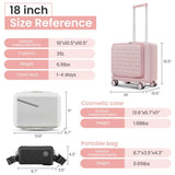 18" Carry On with Front Open Door &Laptop Interlayer, Hard Shell Suitcase Built-In TSA W2098P183687