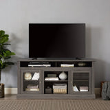 Retro TV Stand for 65'' TV, TV Console Cabinet with Storage, Open Shelves Entertainment Center for W2275P210033