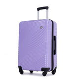 3 Piece Luggage Sets PCABS Lightweight Suitcase with Two Hooks, Spinner Wheels, Light W284125249