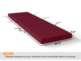 Chaise Lounge Cushion, 3.9" Thick Outdoor Lounge Chair Cushions with Ties for Patio, 21" x 72",Red 09441235