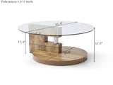 Modern and practical double-layer round table. Glass table top, wood MDF table legs. Suitable for W1117P272166