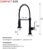Commercial Black and Nickle Faucet with Pull Down Sprayer, Single Handle Single Lever W1932P172324