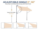 78.7"D x 47.2"W x"H Retractable Awning Khaki 14682599