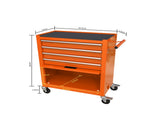 4 DRAWERS MULTIFUNCTIONAL TOOL CART WITH WHEELS-ORANGE 39411737