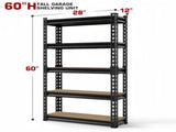 5-Tier Heavy Duty Metal Garage Shelving Unit, 1500lbs Capacity, Adjustable Rack, Metal 36722112