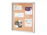 36"x24" Enclosed Cork Bulletin Board with Aluminum Frame, Lockable Acrylic Door Display Case with 2 60196498