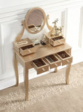 Ashley Wood Make-Up Vanity Table and Stool Set, Ashley Wood Makeup Vanity Table and Stool Set, Gold T2574P265586