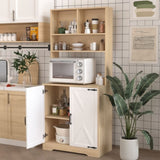 Pantry Cabinet with 2 Doors, 3-Tier Modern Kitchen Cabinet with Shelves, Freestanding Larder W409P225879