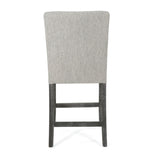 Contemporary Fabric Button Tufted 26 Inch Counter Stools, Set of 2, Light Grey 71254.00LGRY