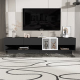 ON-TREND Sleek and Stylish TV Stand with Perfect Storage Solution, Two-tone Media Console for TVs Up WF311772AAB