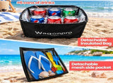 2-in-1 Folding Wagon Cart Convertible Beach Chair, All-Terrain Wheels, 650lb Capacity, Cooler Bag & W2932P482257