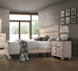 Imerland Contemporary White Wash Finish 3-Piece Bedroom Set-King Bed and Two Nightstands T2574P201560
