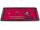 6-ft Pool Table with Table Tennis Top - Black with Red Felt W465137245